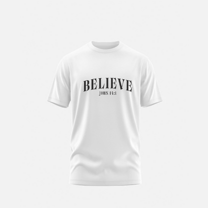 1. Genesis - BELIEVE: John 14:1- Unisex Short Sleeve T Shirts